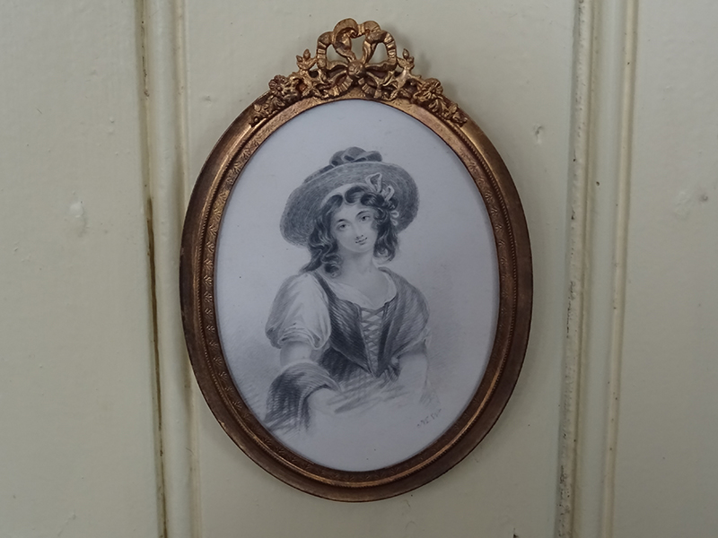 19th Century Pencil/Watercolour of a Young Lady